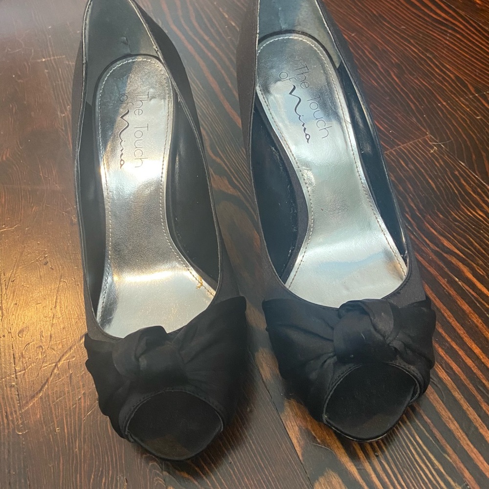 Nina Satin Knot Heels